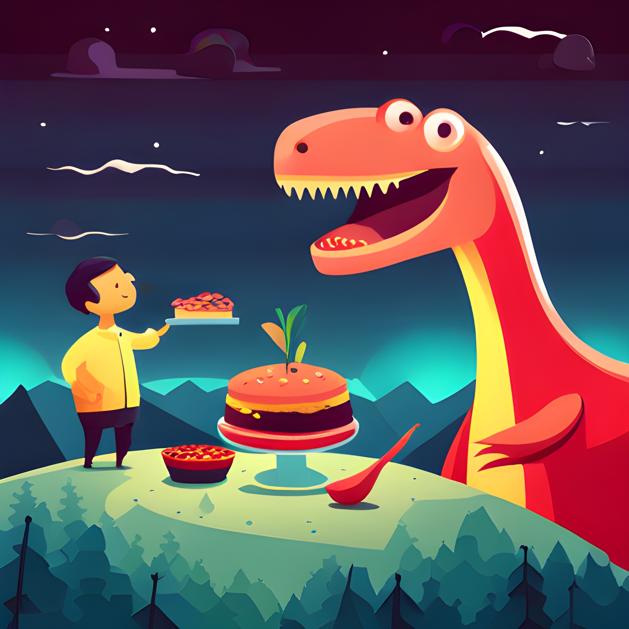 This dino will be "eventually" not hungry anymore
